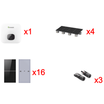 Kit Solar Interconexion / 10kW 220Vca / Inversor GROWATT / Montaje Incluido · SKU MIN10000KIT1