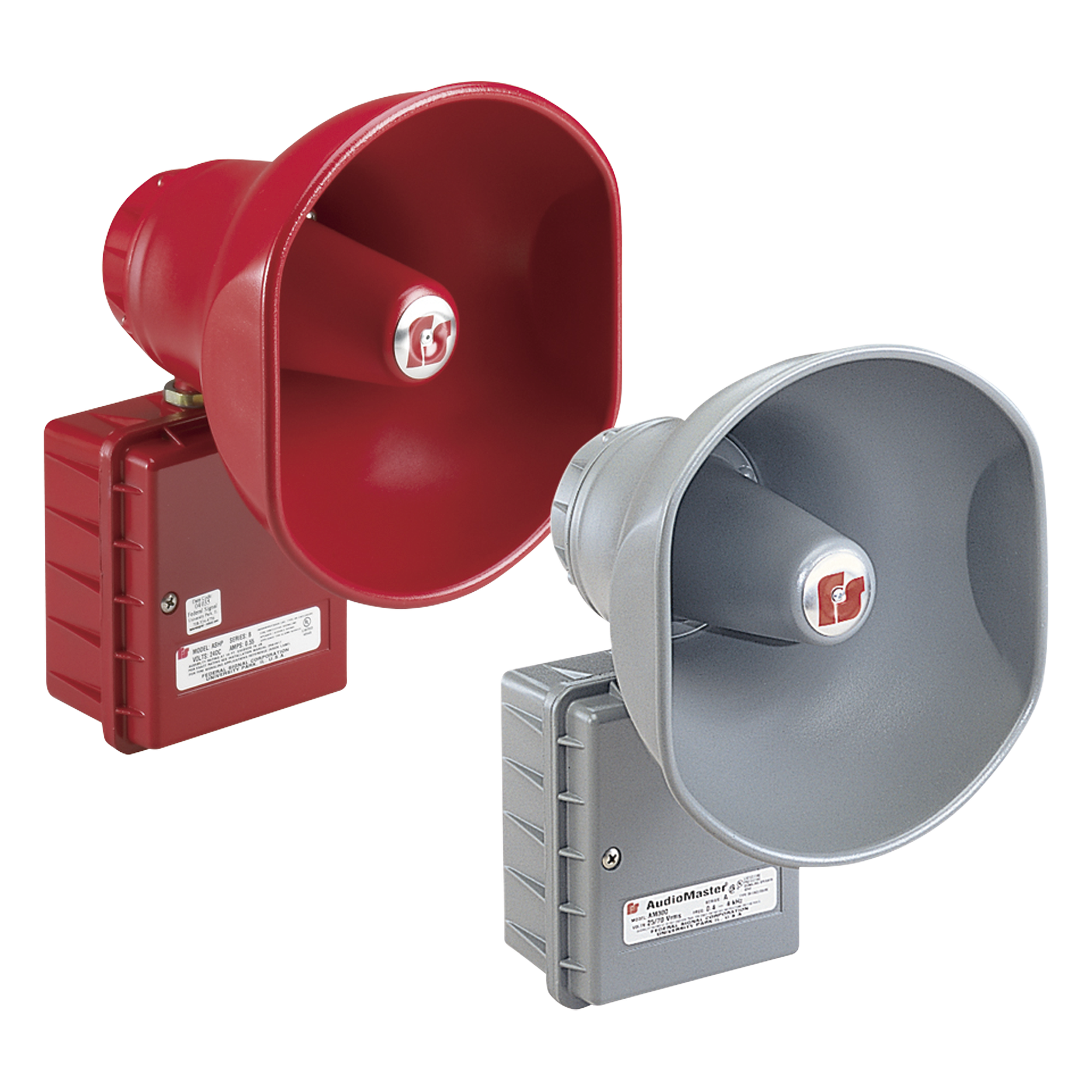 AudioMaster® Altavoz de bocina reentrante para megafonía y anunciamiento publico, 30W de Potencia, Listado contra incendios UL, Color Gris — FEDERAL SIGNAL INDUSTRIAL · SKU AM302