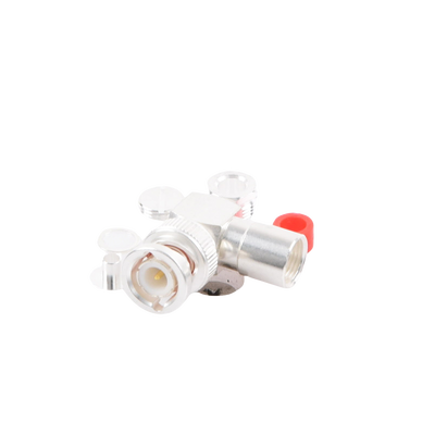 Conector BNC Macho en Ángulo Recto de Rosca para LP-195, LP-142, LMR-195, RG-58/U, RG-142/U, Plata/Oro/Teflón.