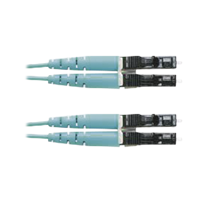 Jumper de Fibra Optica Multimodo 50/125 OM3, LC-LC Duplex, OFNR (Riser), Color Aqua, 4 Metros (13.12 Pies)