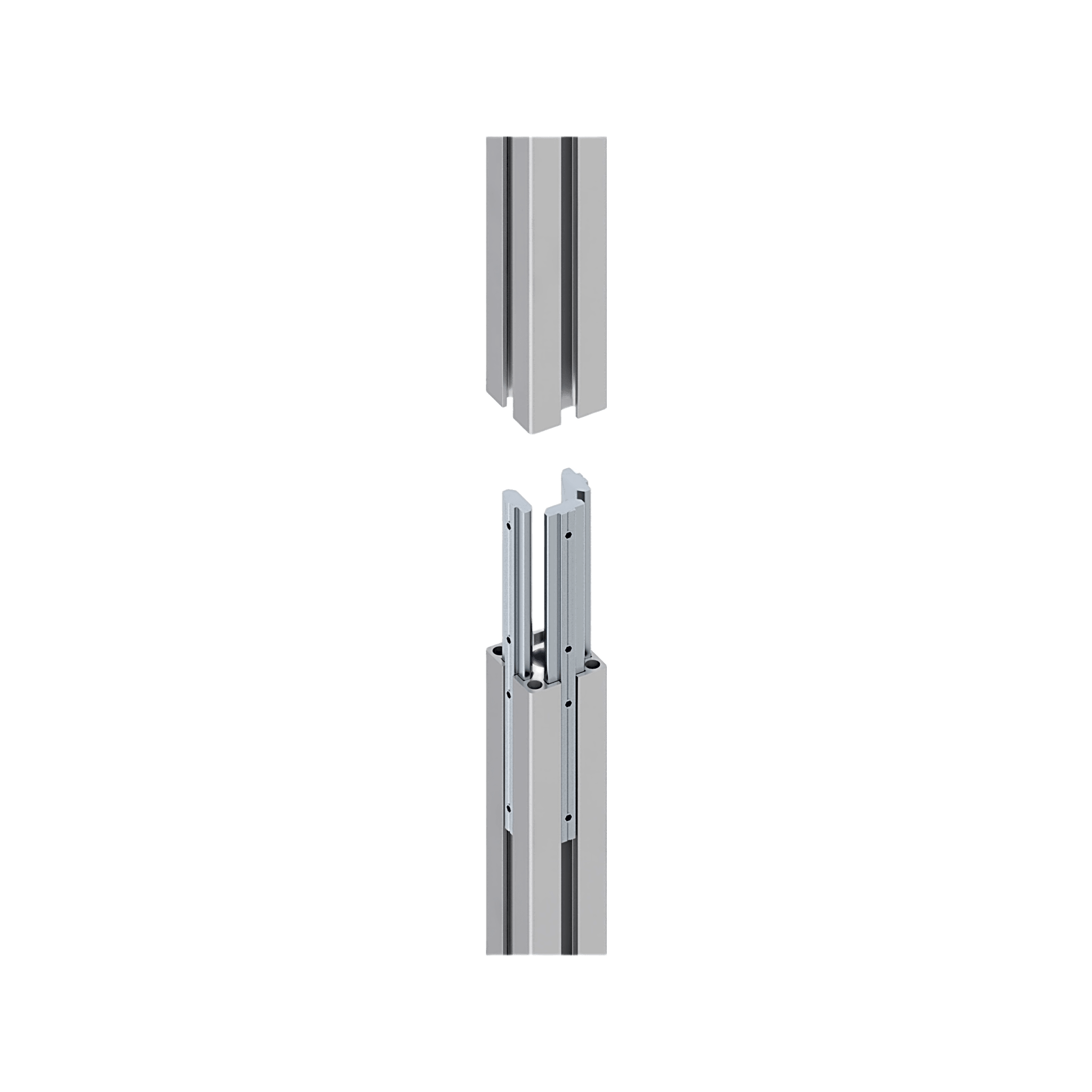 Accesorio_ Riel de Aluminio con longitud de 2380mm| Compatible con estructura para Videowall | Diseño Modular | Incluye Tapas de Riel