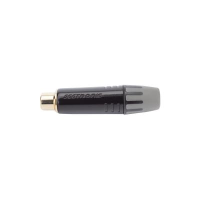 Conector Hembra RCA | Carcasa Enchapada en Negro | Contacto Enchapado en Oro | Cable OD 3.5-6.5mm