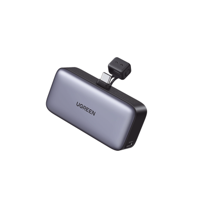 Power Bank / 5000 mAh / USB-C Integrado / 22.5W PD / Pantalla LED / Soporte Integrado