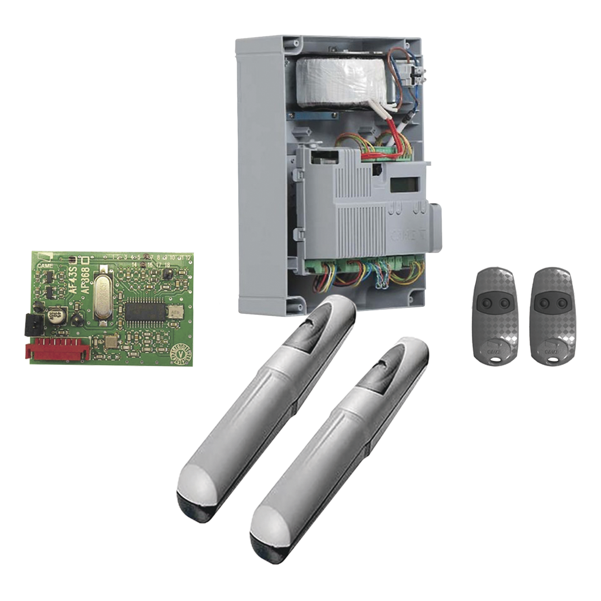 Kit de operadores AXO 5024 Para puertas Abatibles de hasta 5 Metros y 400 Kg de peso por hoja  — CAME · SKU KIT-AXO-5024