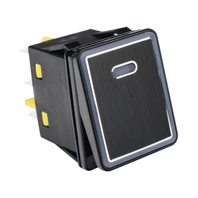 Interruptor tipo Switch con Led Color Rojo / IP65 / Diseño Industrial con panel de Aluminio / NO, COM, NC / Terminales tipo F1 — ACCESSPRO · SKU APB-08221-R