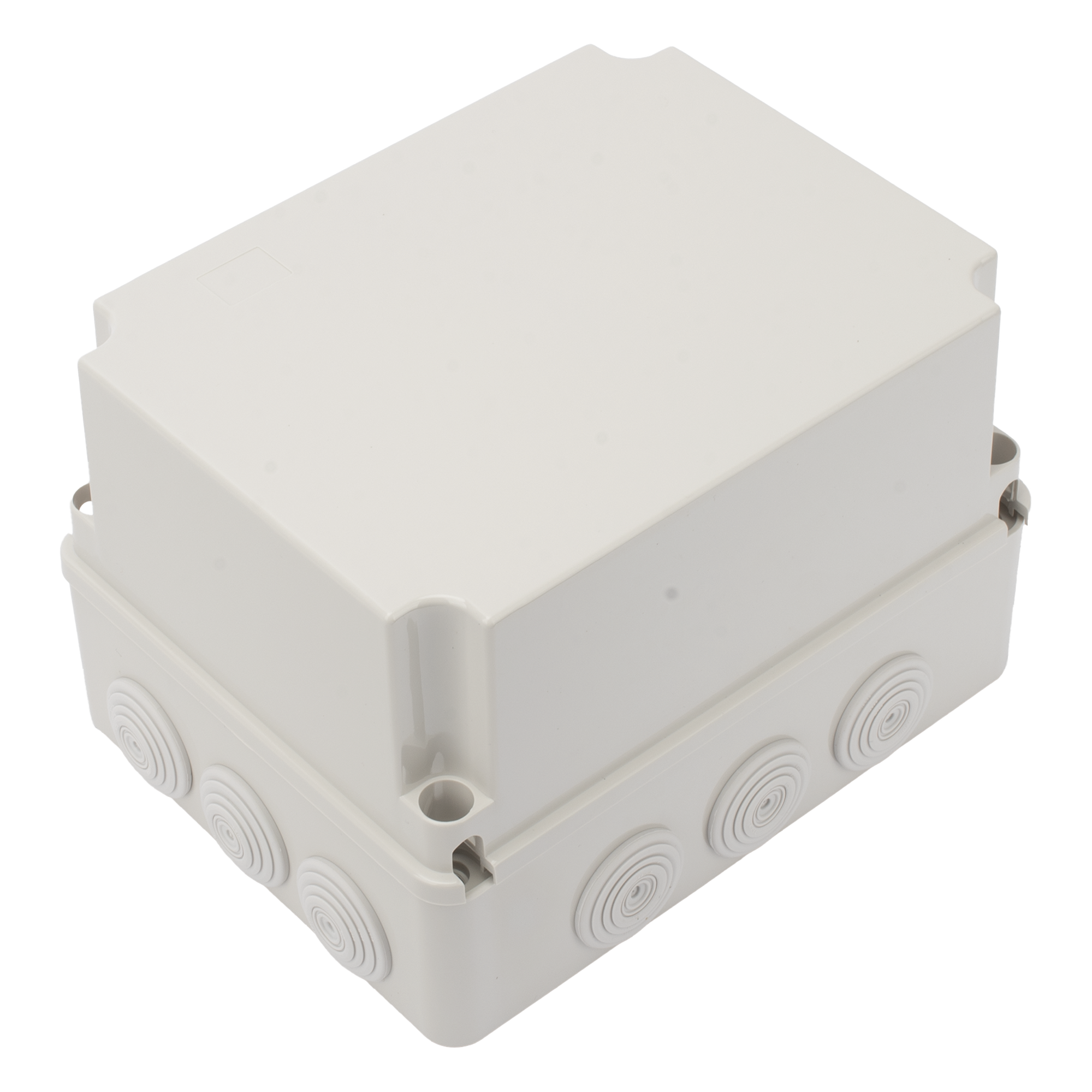 Caja Derivación-Conexión de Plástico (190 X 240 X 165 mm) con 12 Glándulas de Goma. Para Instalaciones Comerciales, Residenciales e Industriales. Incluye Tornillería para su Tapa. Funciona También como Registro. — PRECISION · SKU PST-1924-1ER