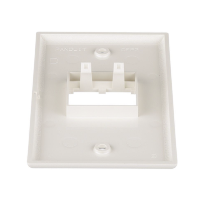 Placa de Pared Vertical Clásica, Salida Para 2 Puertos Mini-Com, Color Blanco Mate