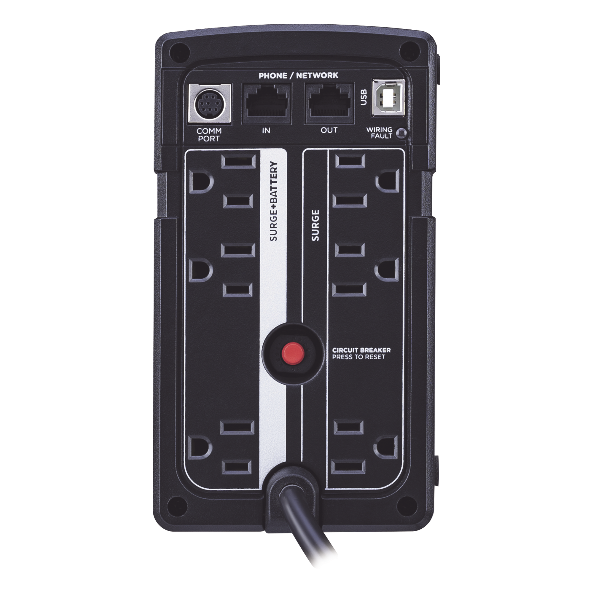 UPS de 650 VA/400 W, Topología Standby, Compacto, Entrada 120 Vca NEMA 5-15P, Con 3 Tomas Respaldo/Protección y 3 Tomas Solo Protección NEMA 5-15R