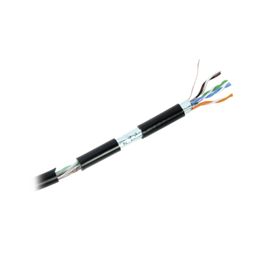 Bobina de Cable de 305 Metros (1000 Pies) Cat6+ Calibre 23 Exterior Blindado Tipo FTP para Climas Extremos, UL, Color Negro (Carrete Easy Pull)