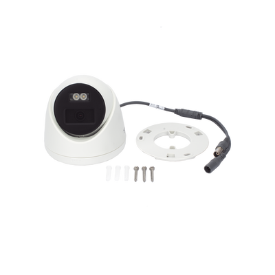 [Audio Bidireccional + Dual Light + ColorVu] Turret TURBOHD 2 Megapixel (1080p) / Lente 2.8 mm / 40 mts IR EXIR + 40 mts Luz Blanca / Micrófono y Bocina Integrado / Exterior IP67 / dWDR