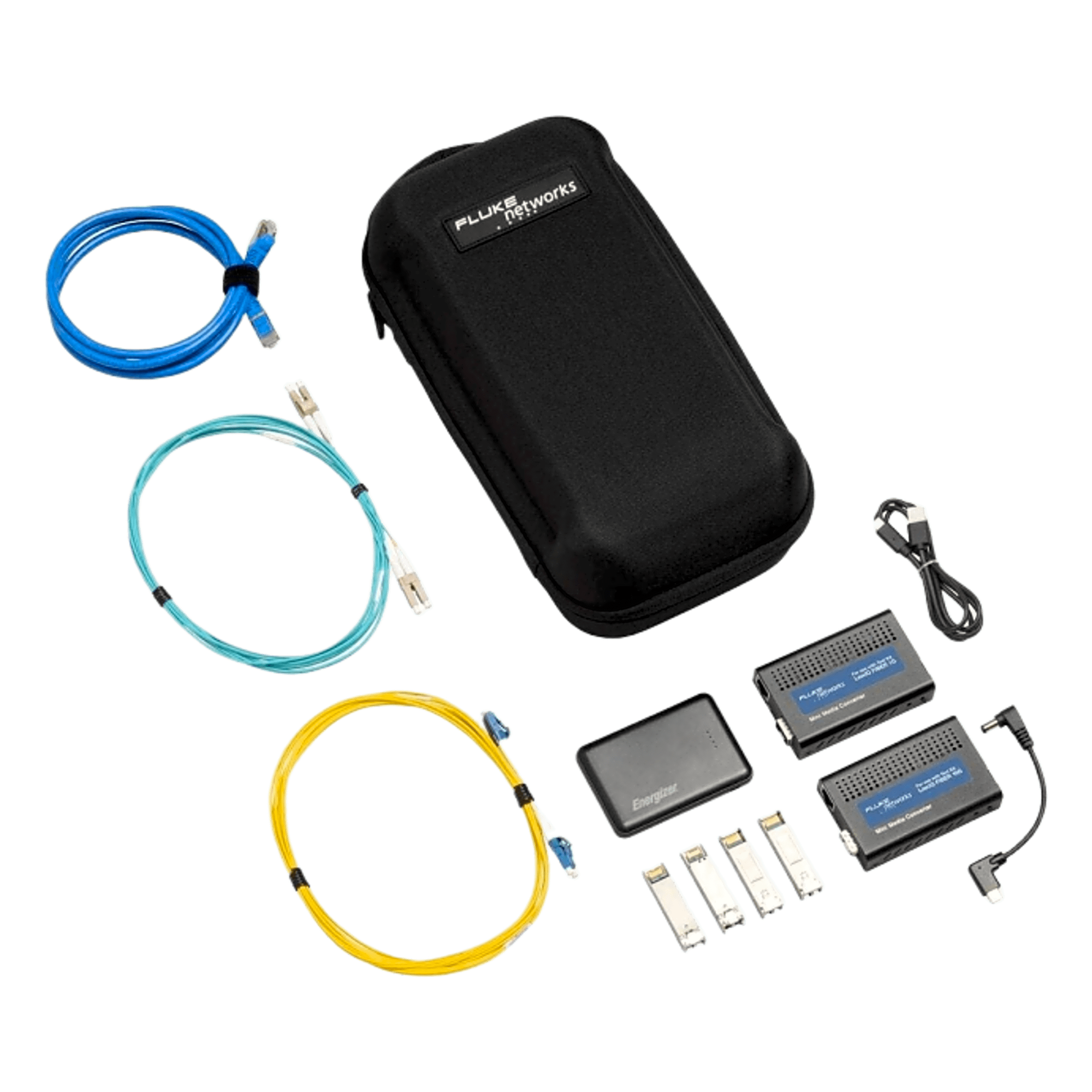 Probador de fibra para LinkIQ de 1 Gb/s y 10 Gb/s / Ping y Diagnóstico Switch / Bolsa de Transporte — FLUKE NETWORKS · SKU FMC-10G