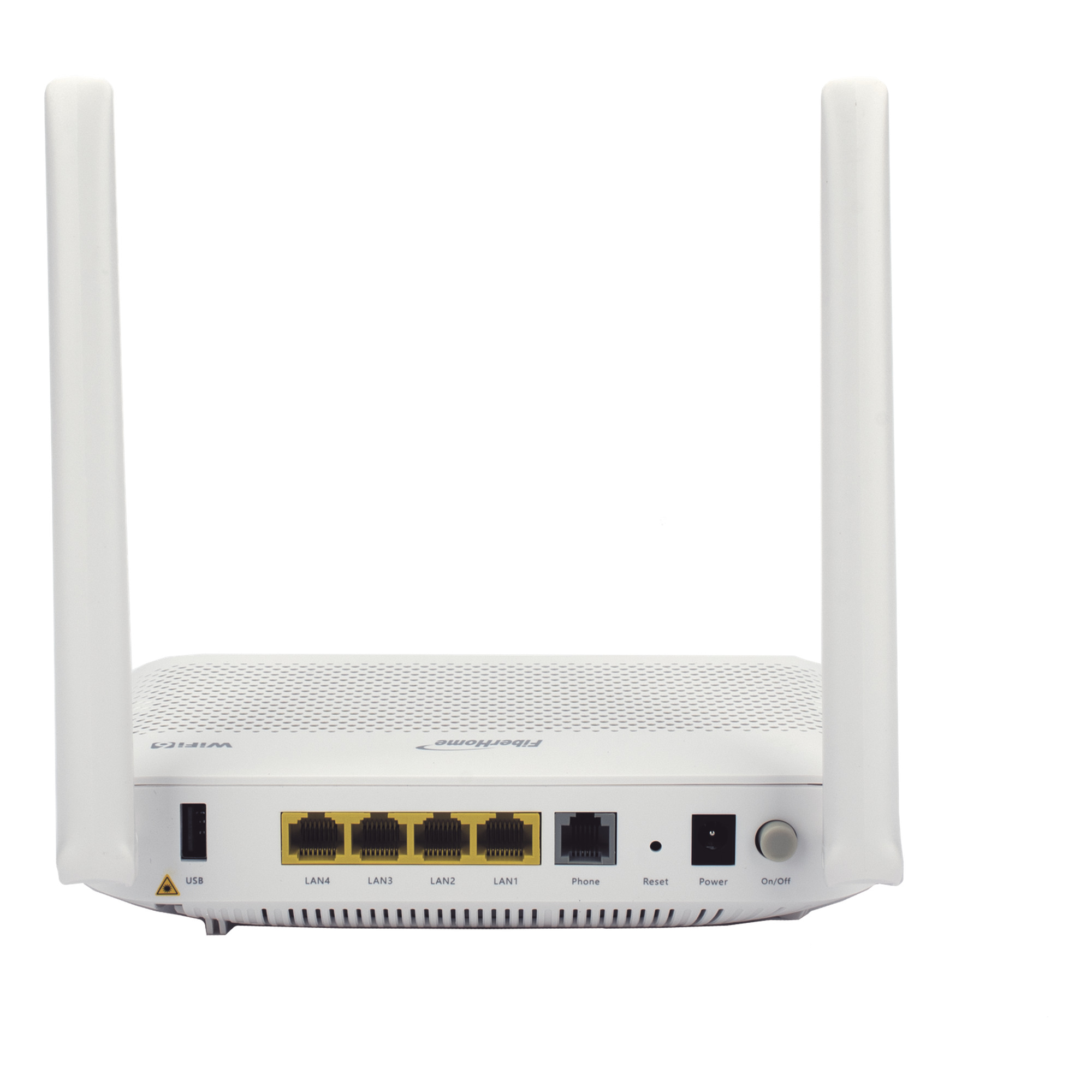 ONU GPON WiFi 6 / 4 Puertos Gigabit / 1 POTS / 2 USB / 2 Antenas 5 dBi / SC/UPC