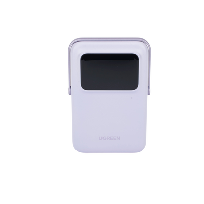 Power Bank Serie UNO Inalambrico | 10000mAh | 7.5W/20W | Con Emojis de Estado | Carga Rápida USB-C Bidireccional | Pantalla TFT Inteligente | Con Holder | Color Purple.