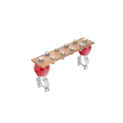 Barra Unión Torre 1000A / Cobre 100% / Compatible STZ30-45 / Aisladores Rojos / EIA-TIA-BICSI / TMGB-TGB