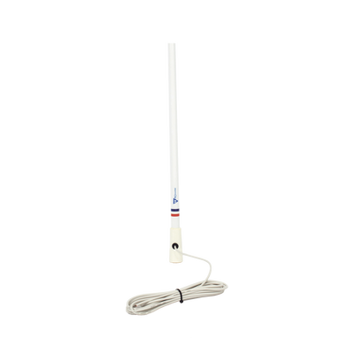 Antena Marina VHF / Fibra de Vidrio / 156-163 MHz / 6.5 dBi / Cable 10 m (32.8 ft) / PL-259 / Exterior IP67