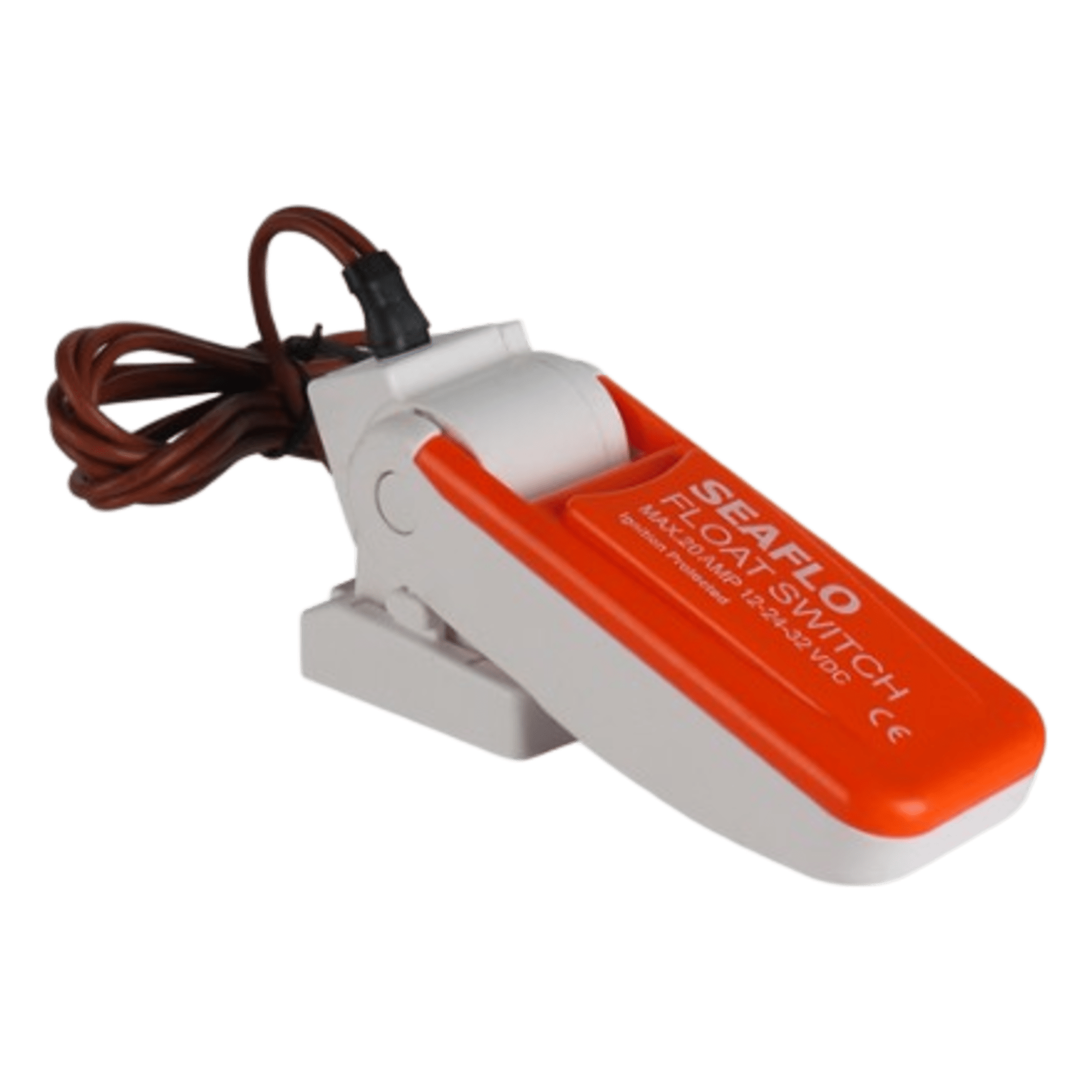 Interruptor de Nivel para Bomba de Sentina / 12-24-32 VDC / 20 A / Agua Dulce y Salada / Mecanismo de Flotador — SEAFLO · SKU SFBS-20-01