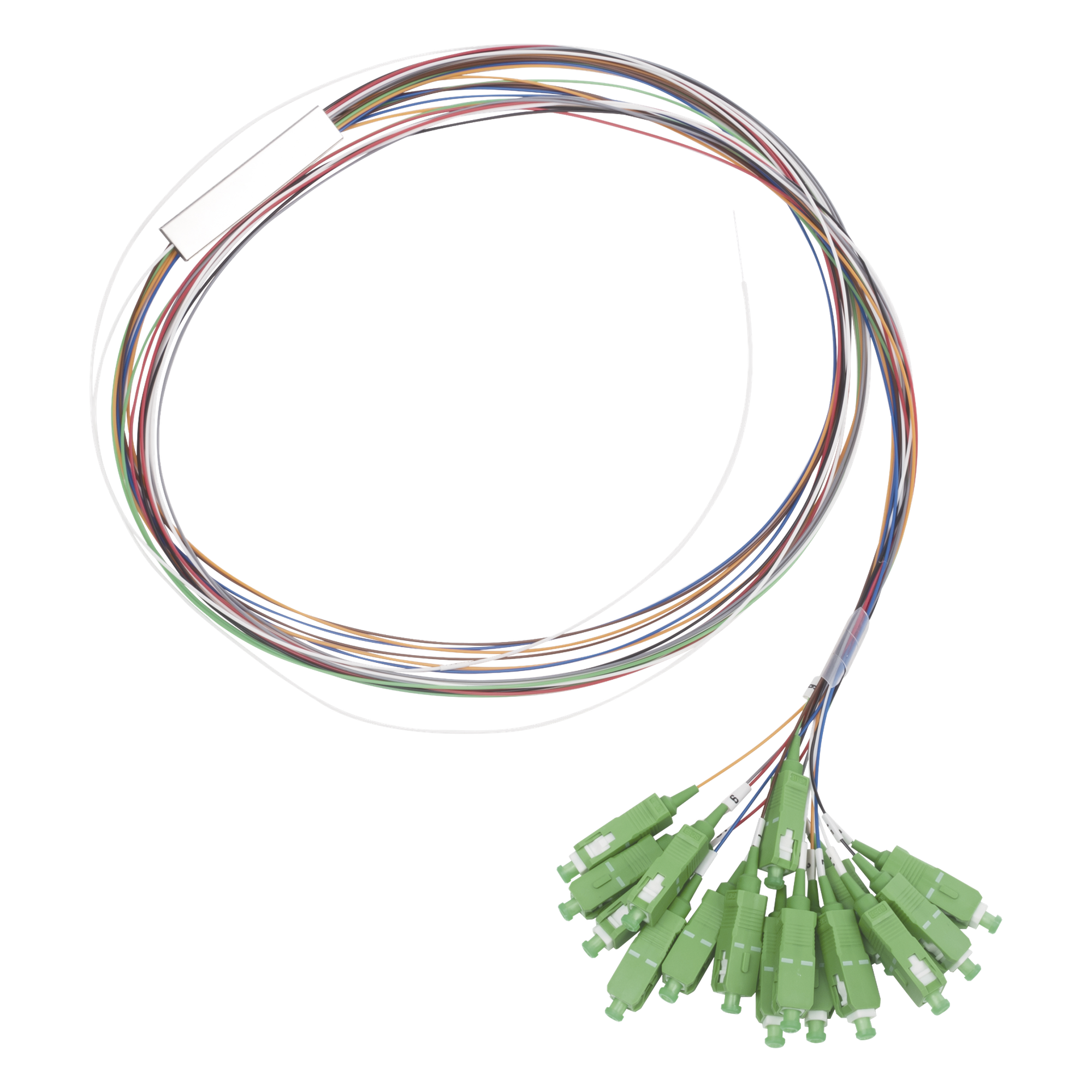 Splitter (Divisor Óptico) tipo PLC, de 1x16, conectores SC/APC de salida — FIBERHOME · SKU PLC-116-SCAPC