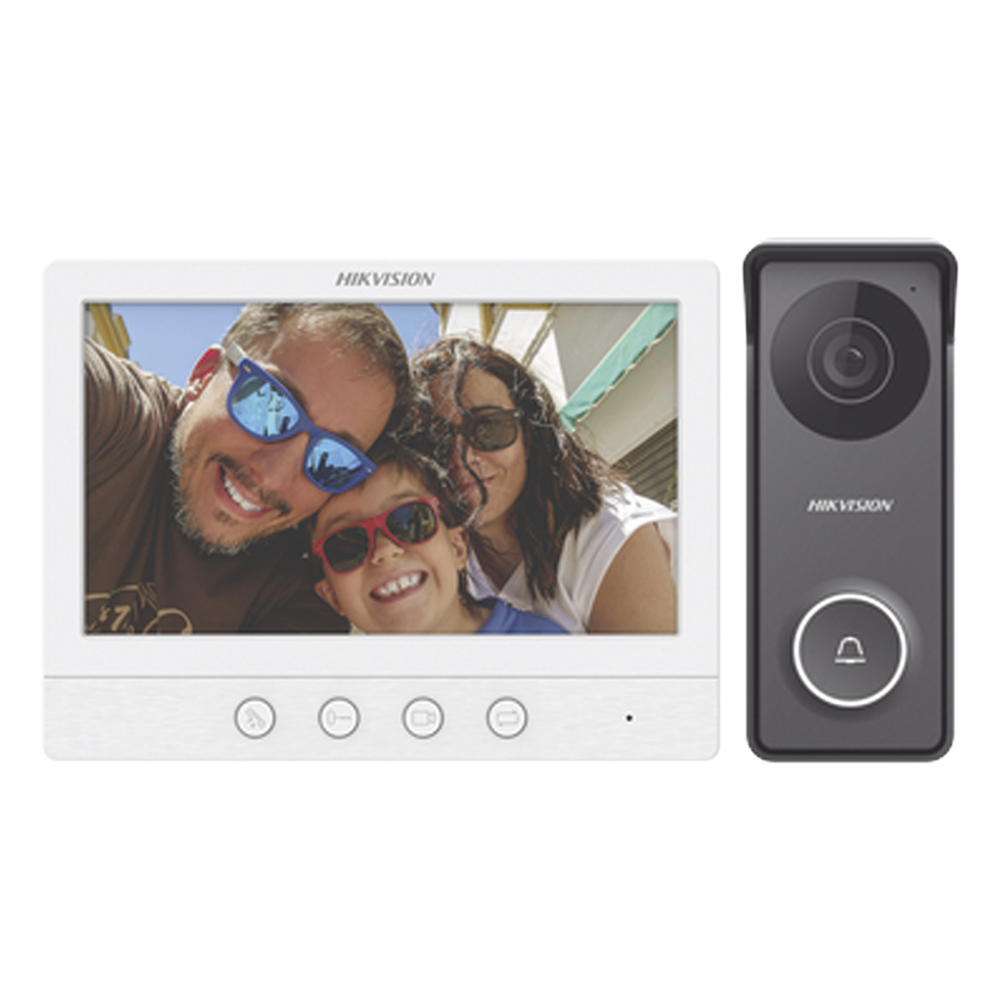 Kit de Videoportero TurboHD con Pantalla LCD a Color de 7" / Frente de Calle para Exterior de Metal / 720p (1 Megapíxel )117° de Visión (Gran Angular) — HIKVISION · SKU DS-KIS213