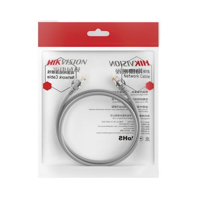 Cable de Parcheo (Patch Cord) / UTP / Cat. 6 (24 AWG) / 10 Metros (32.81 Pies) / Color Gris / Ideal para PoE+ / Interior — HIKVISION · SKU DS-1NP6UEC0-1000-G