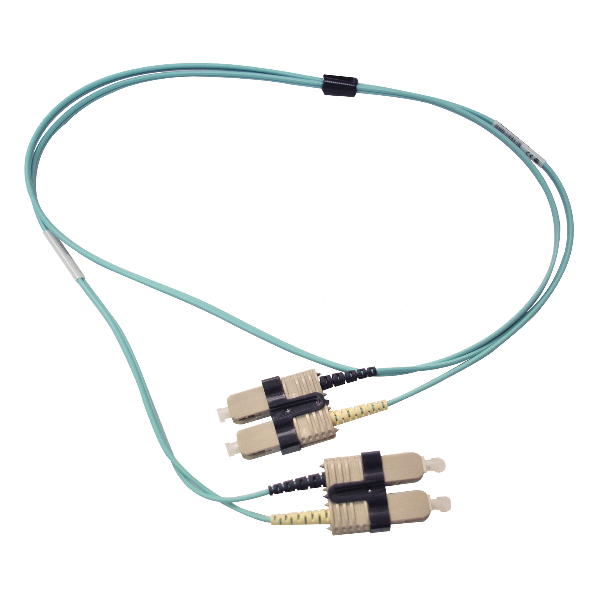 Jumper de Fibra Óptica Multimodo 50/125 OM3 XGLO, SC-SC Duplex, OFNR, Color Aqua, 1 Metro (3.28 Pies)