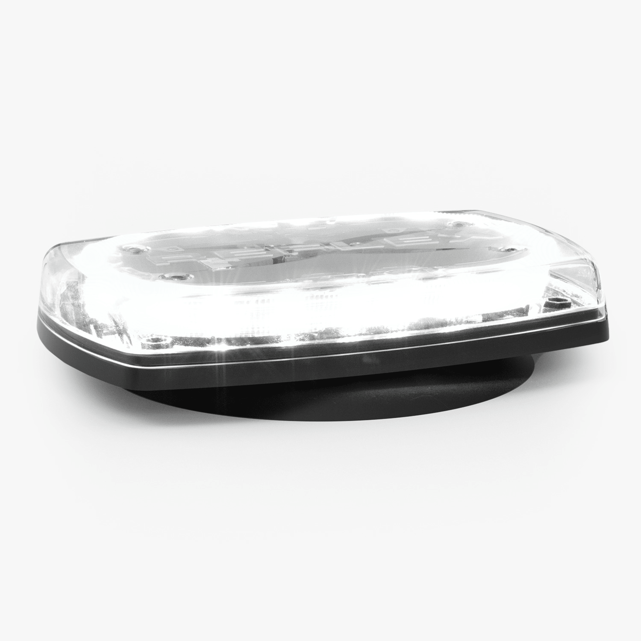 Mini torreta de 48 LED 10" Ámbar/Claro, Lente Transparente, Imán y Encendedor de Vehículo