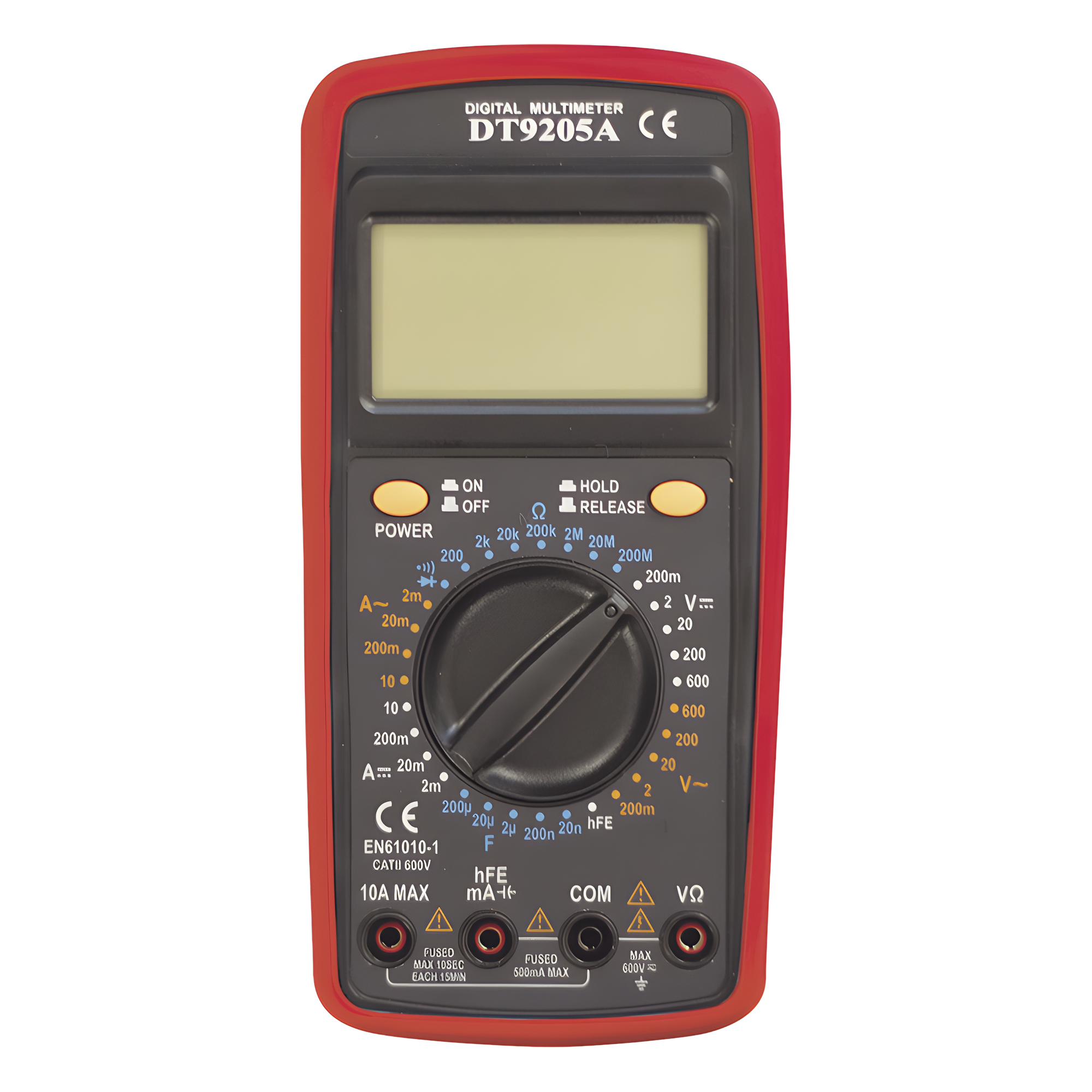 Multímetro Digital Compacto 600 Vcc / Vca CATII, con Pantalla LCD (No incluye Batería) — PRECISION · SKU DT9205A