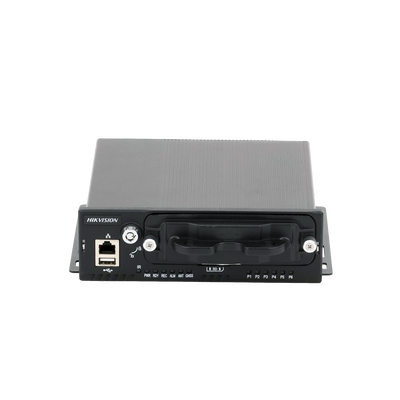 NVR Móvil de 4 Canales de 2 Megapixel / 4 PoE + 4 vía Switch Extendible / 2 Bahías de Disco Duro / Incluye Modulo GPS / conector RJ45