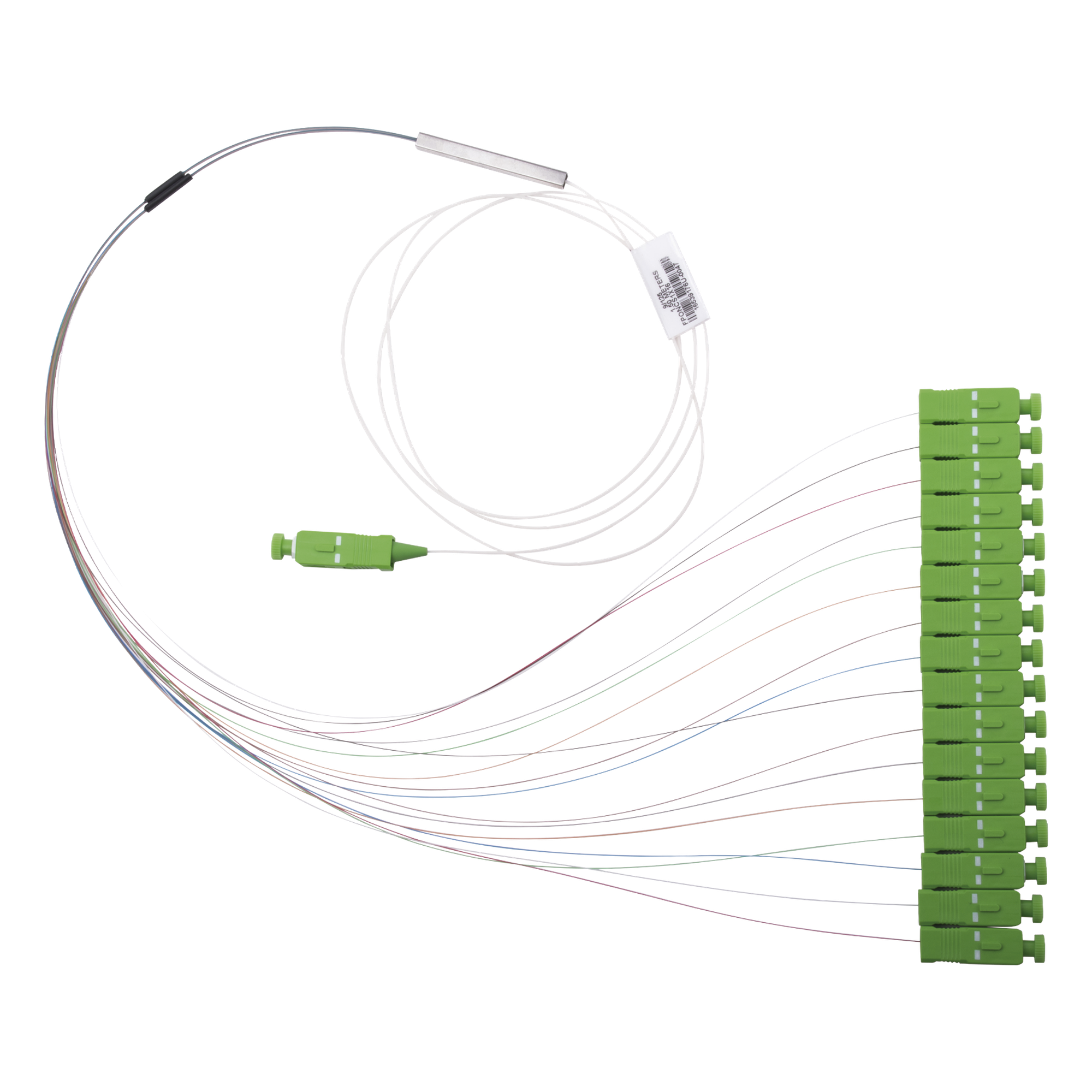Divisor Óptico (Splitter) Tipo PLC, de 1x16, Con Conector de Entrada SC/APC y Conectores de Salida SC/APC — PANDUIT · SKU FPONCS1X16