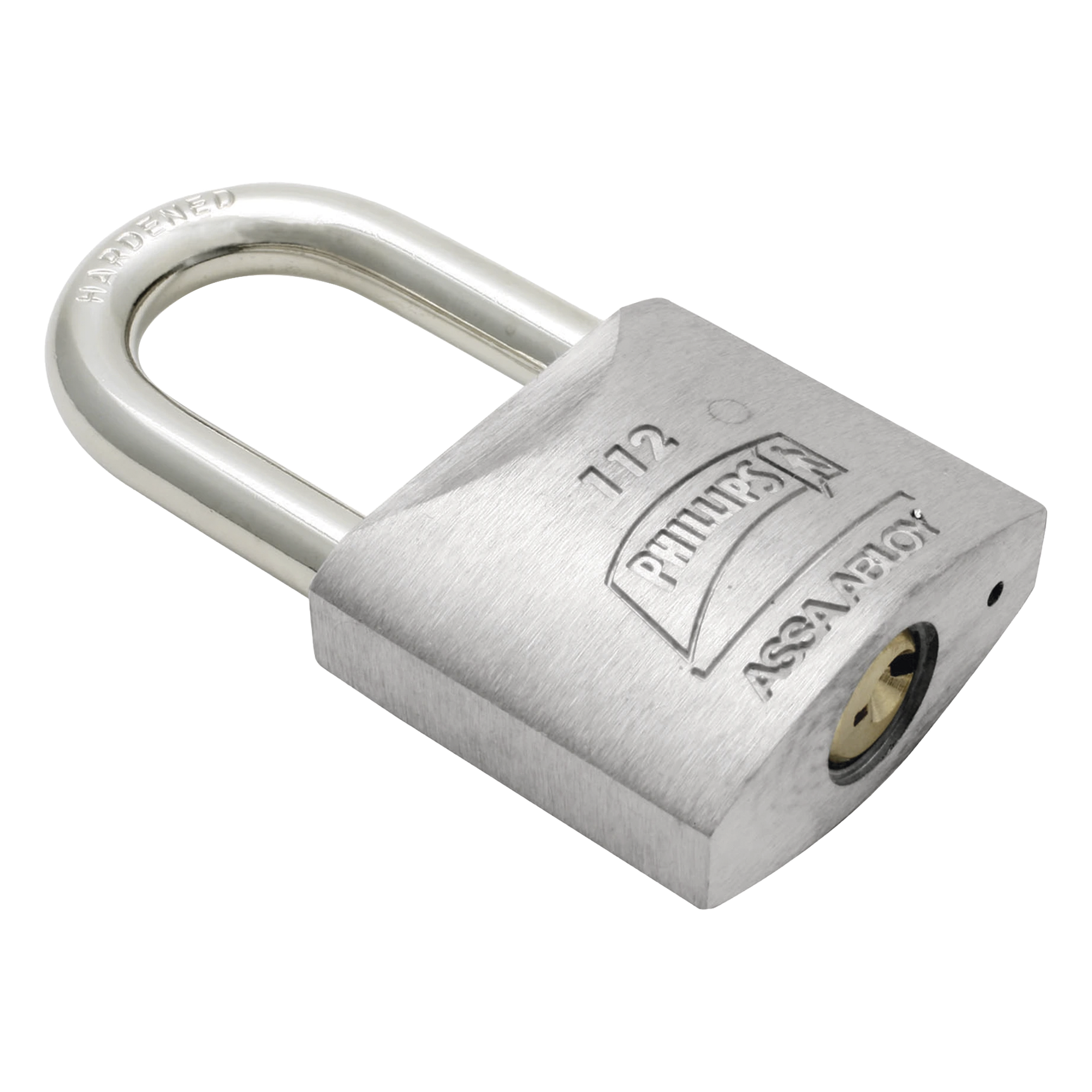 Candado Metálico de Gancho Largo / Llave PH-32 para 4 pernos de combinación / Cuenta con barreno para salida de agua. — PHILLIPS-ASSA ABLOY · SKU MX123