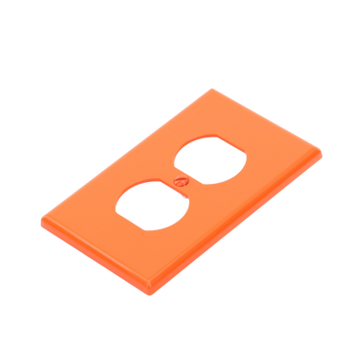 Tapa para Contacto Dúplex Color naranja.