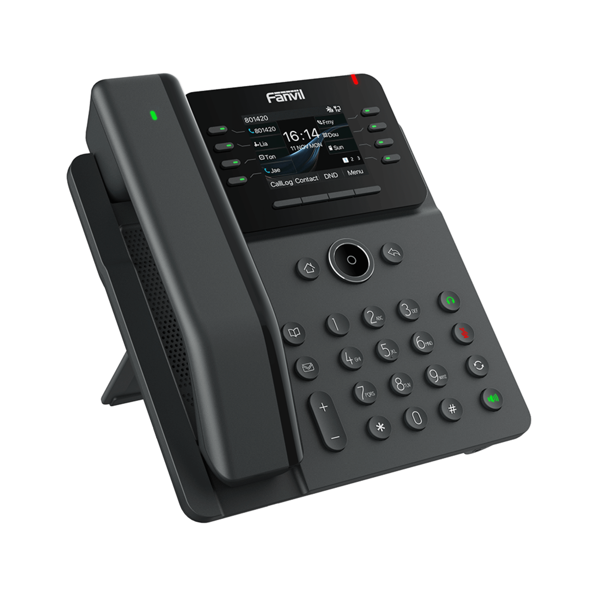 Teléfono IP / Handset Inalámbrico Bluetooth / 12 Líneas SIP / Pantalla IPS Táctil 2.8" HD / Conferencia 6 Vías / Puertos Gigabit / PoE 802.3af / OpenVPN / Hot Desking