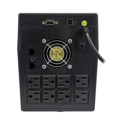 UPS 1500VA/900 W Pantalla LCD / Línea Interactiva 120Vca / 8 tomas 5-15R (6 Respaldadas) / Regulación de Voltaje / Protección RJ45