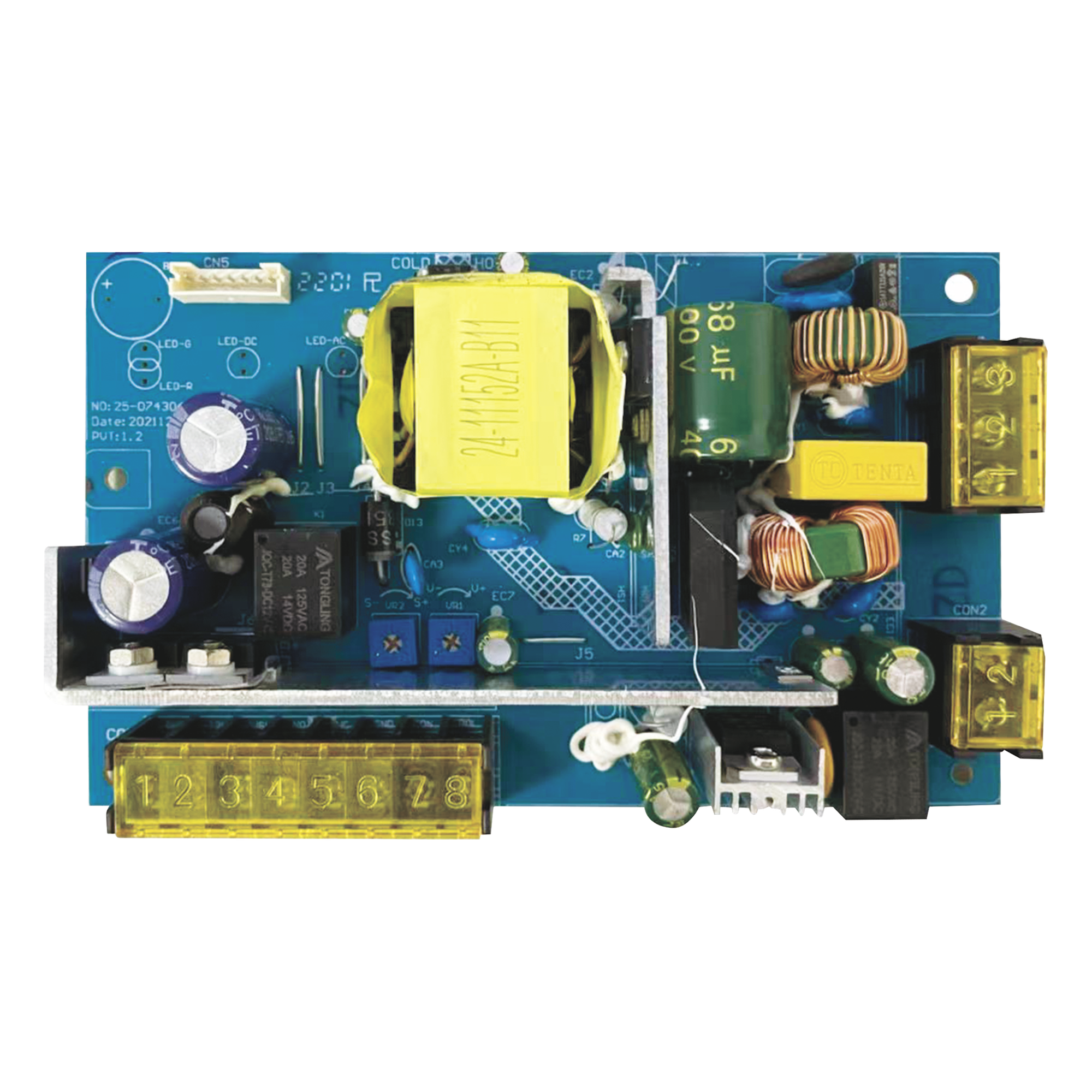 Tablilla de Fuente de alimentación de 1 salida 11-15 Vcc 3 A / Compatible con batería de respaldo y temporizador integrado / Voltaje de entrada 96-264 Vca — EPCOM POWERLINE · SKU PL12DC3ABK-B