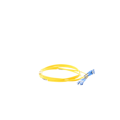 Jumper de Fibra Optica Monomodo 9/125 OS2, LC-LC Duplex, OFNR (Riser), Color Amarillo, 2 Metros (6.56 Pies)