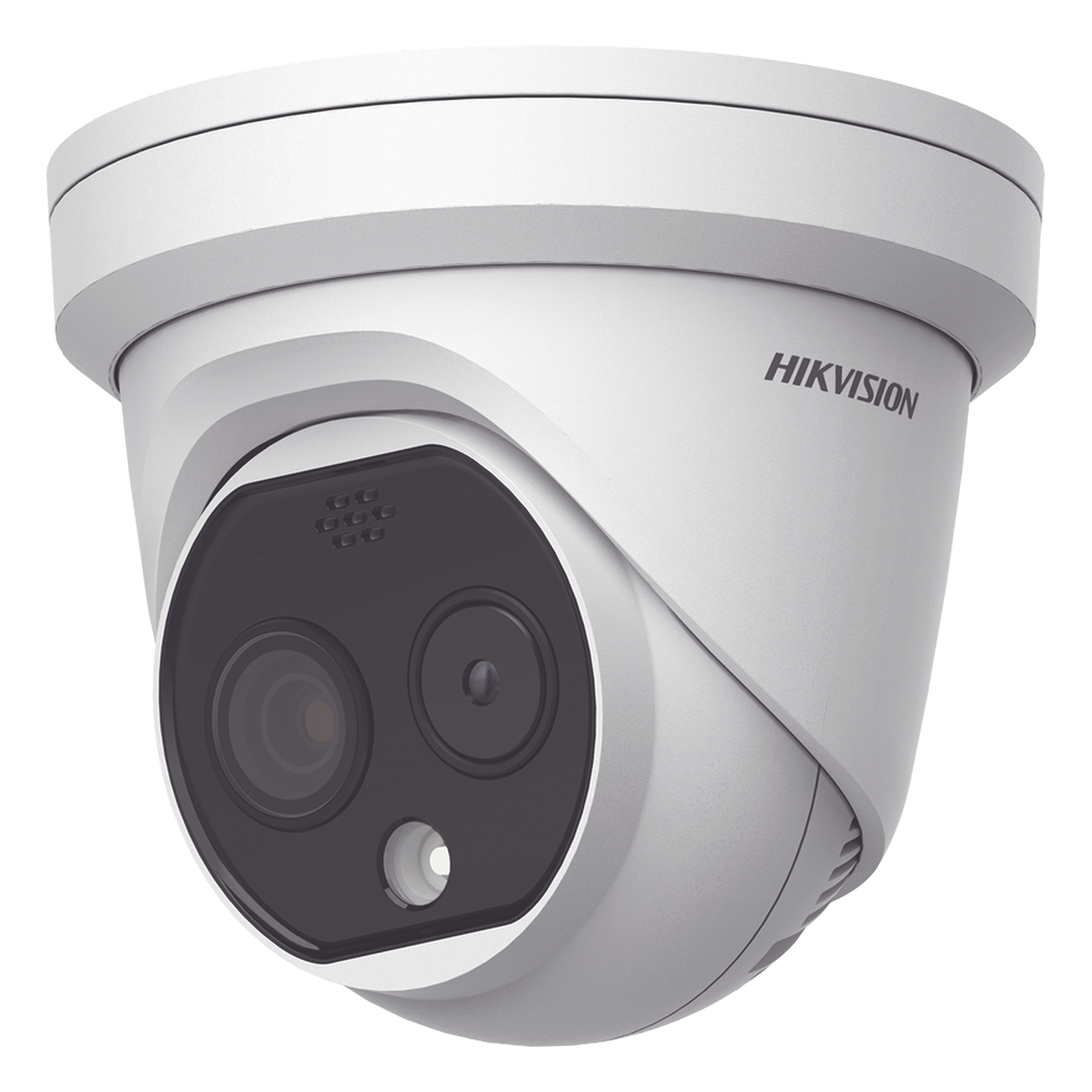 Turret IP Dual / Térmica 1.8 mm (160 x 120) / Óptico 2 mm (4 Megapixel) / Detección de Personas 53 mts / 15 mts IR / Exterior IP67 / PoE / Termométrica / Detección de Temperatura / Sirena y Luz / Micro SD 32 GB Incluida — HIKVISION · SKU DS-2TD1217-2/QA