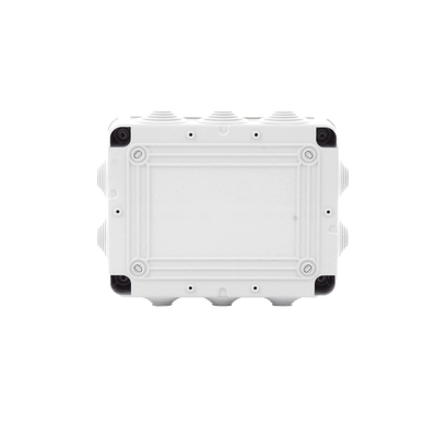 Caja de derivación de PVC Auto-extinguible con 10 entradas, tapa atornillada, 190 x 140 x 70 MM, Para Exterior (IP55)