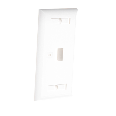 Placa de Pared de 1 Puerto, Keystone, con Espacio para Etiqueta, Color Blanco