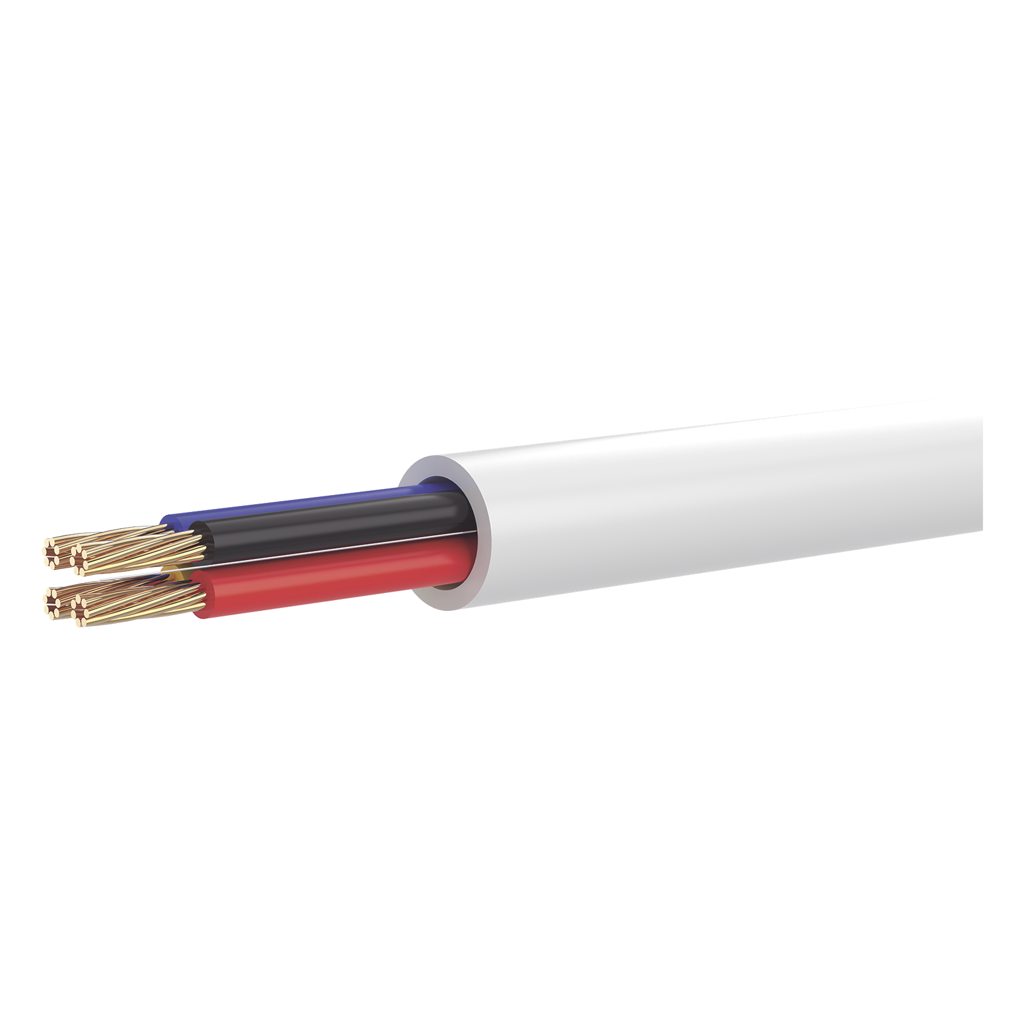 Bobina de 100 Metros (328.08 Pies) de Cable Multifilar / CCA / 4 x 22 AWG / Color Blanco / PVC / CCAM / Uso en Interior / Aplicaciones en Alarmas - Automatización — HIKVISION · SKU DS-1AC4AUC0M