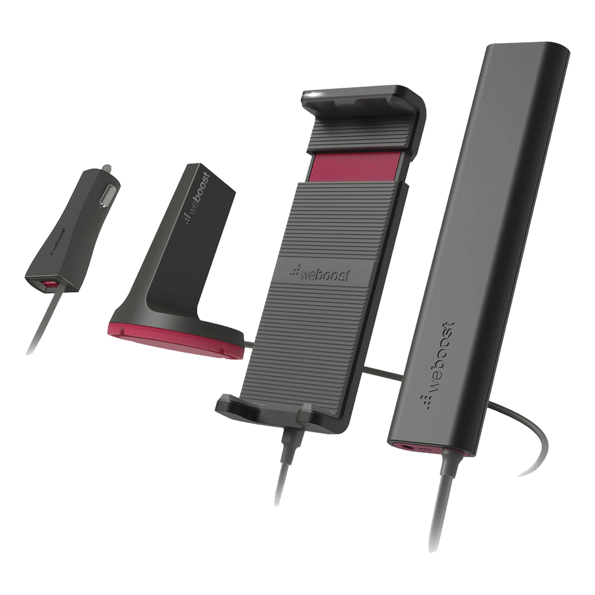 Kit Amplificador de señal celular 4G LTE, 3G y VOZ. Especial para vehículos donde el conductor o copiloto requiere la mayor concentración de señal. Soporta un usuario y múltiples operadores. — WILSONPRO / WEBOOST · SKU 470-135