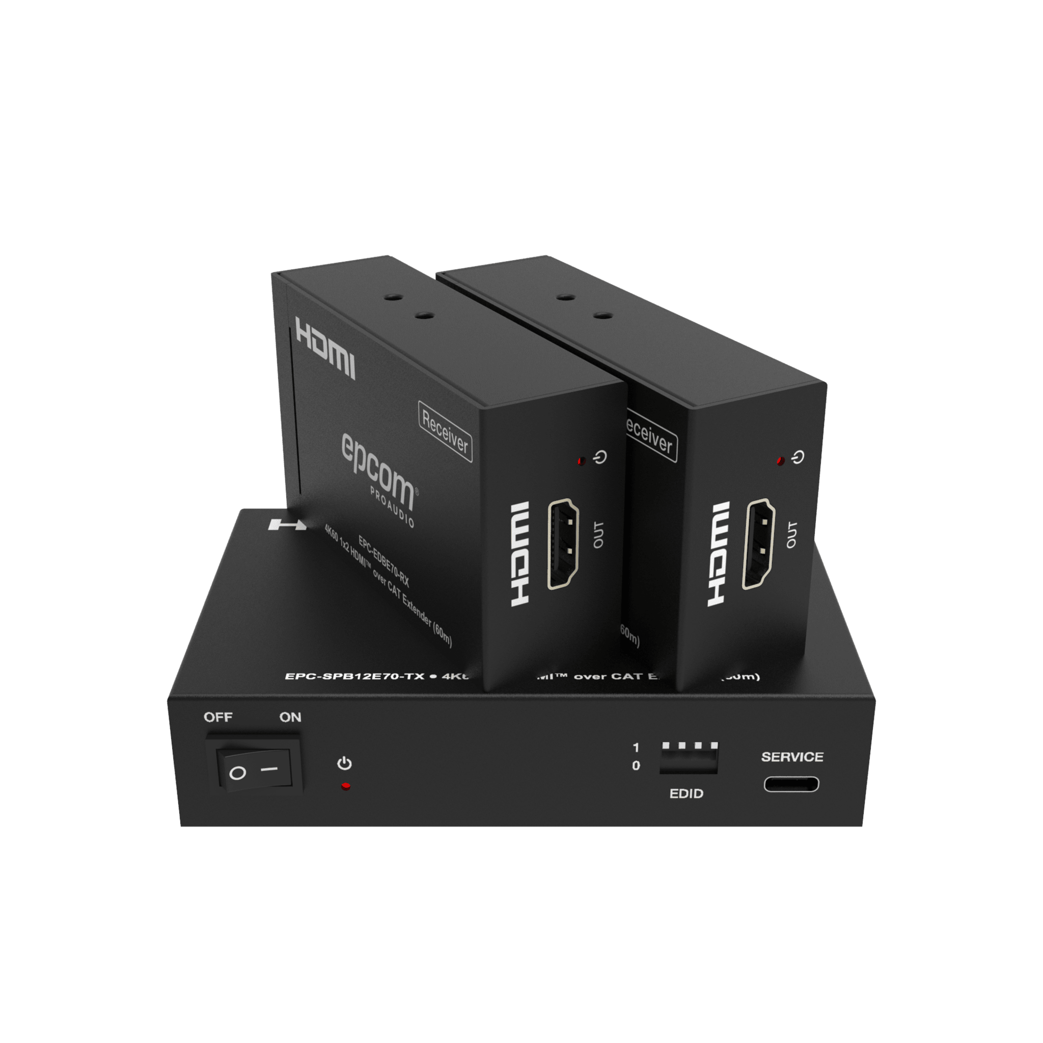 Splitter HDMI 1x2 | 4K@60Hz a 60m | 4K@30Hz a 70m | Cable Cat6 | EDID | HDCP 2.2 | Salida Loop