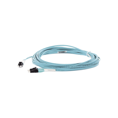 Jumper de Fibra Optica Multimodo 50/125 OM4, LC-LC Duplex, OFNR (Riser), Color Aqua, 10 Metros (32.81 Pies)