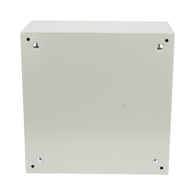 Gabinete de Acero IP66 Uso en Intemperie (400 x 400 x 200 mm) con Placa Trasera Interior de Metal y Compuerta Inferior Atornillable (Incluye Chapa y Llave PST407)