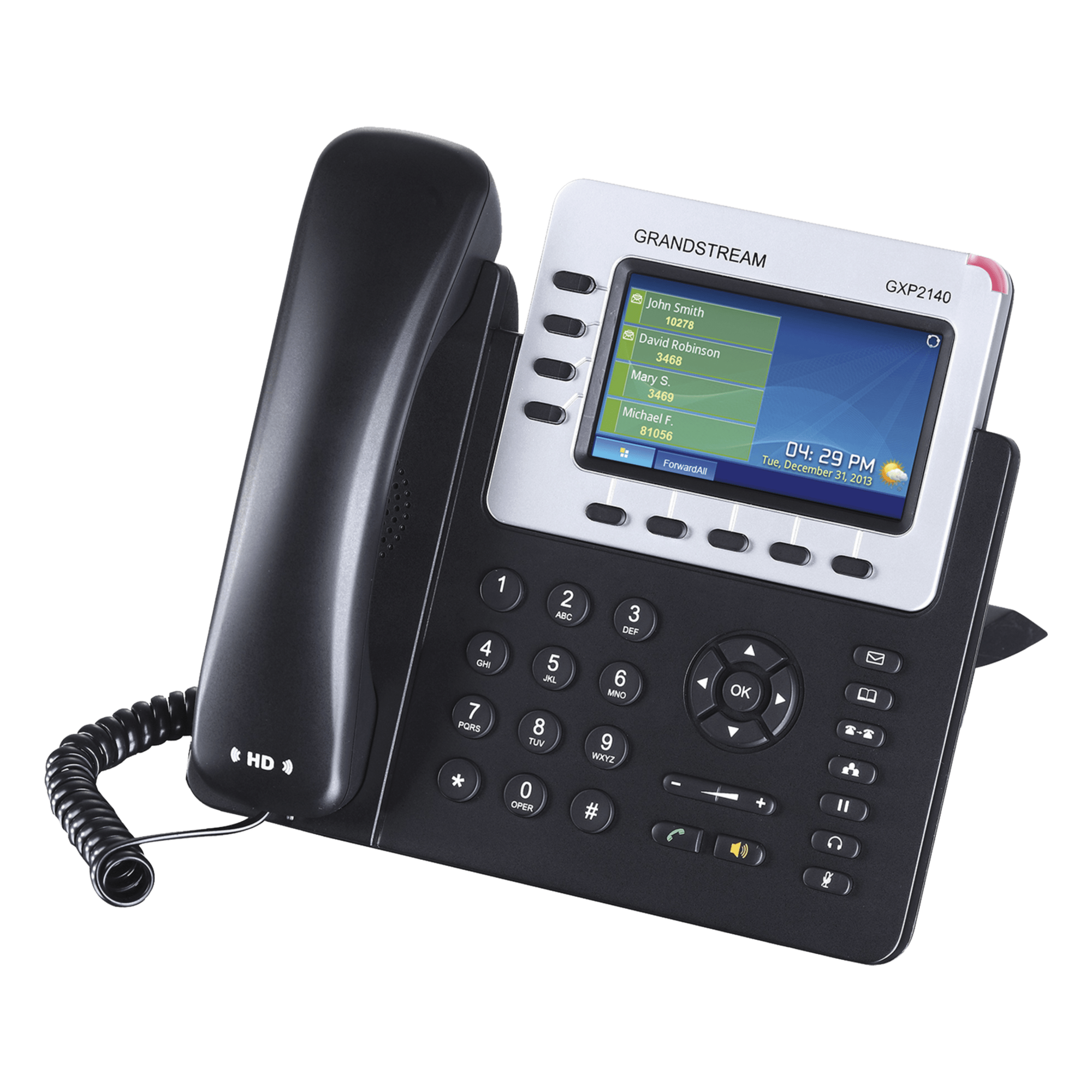 Teléfono IP Empresarial para 4 líneas. Puede agregar hasta 160 BLF (teclas de marcación rápida) con cuatro GXP2200EXT — GRANDSTREAM · SKU GXP-2140