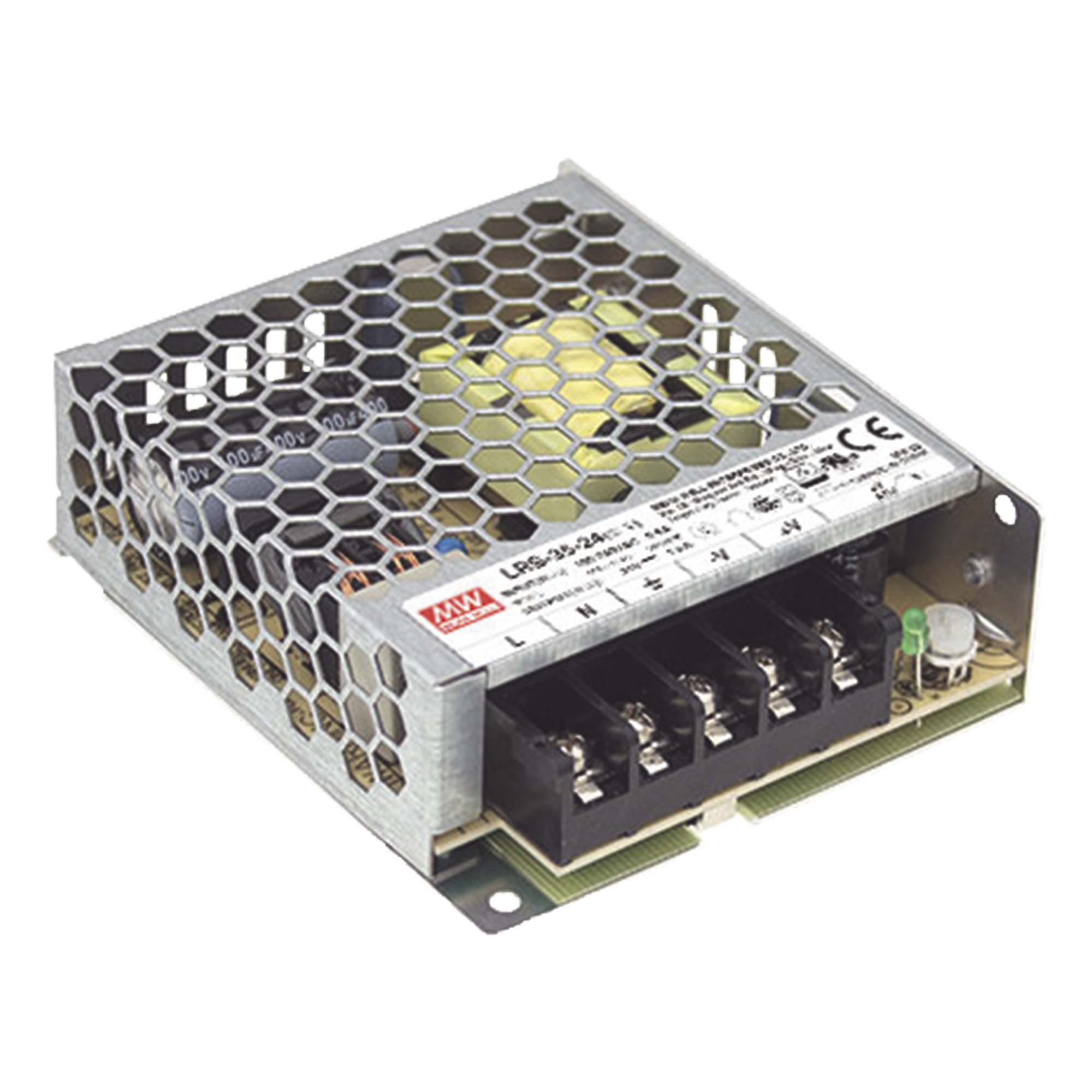 Fuente de Poder Industrial Conmutada 35W de Potencia, 24Vcc, 1.5A — MEANWELL · SKU LRS3524
