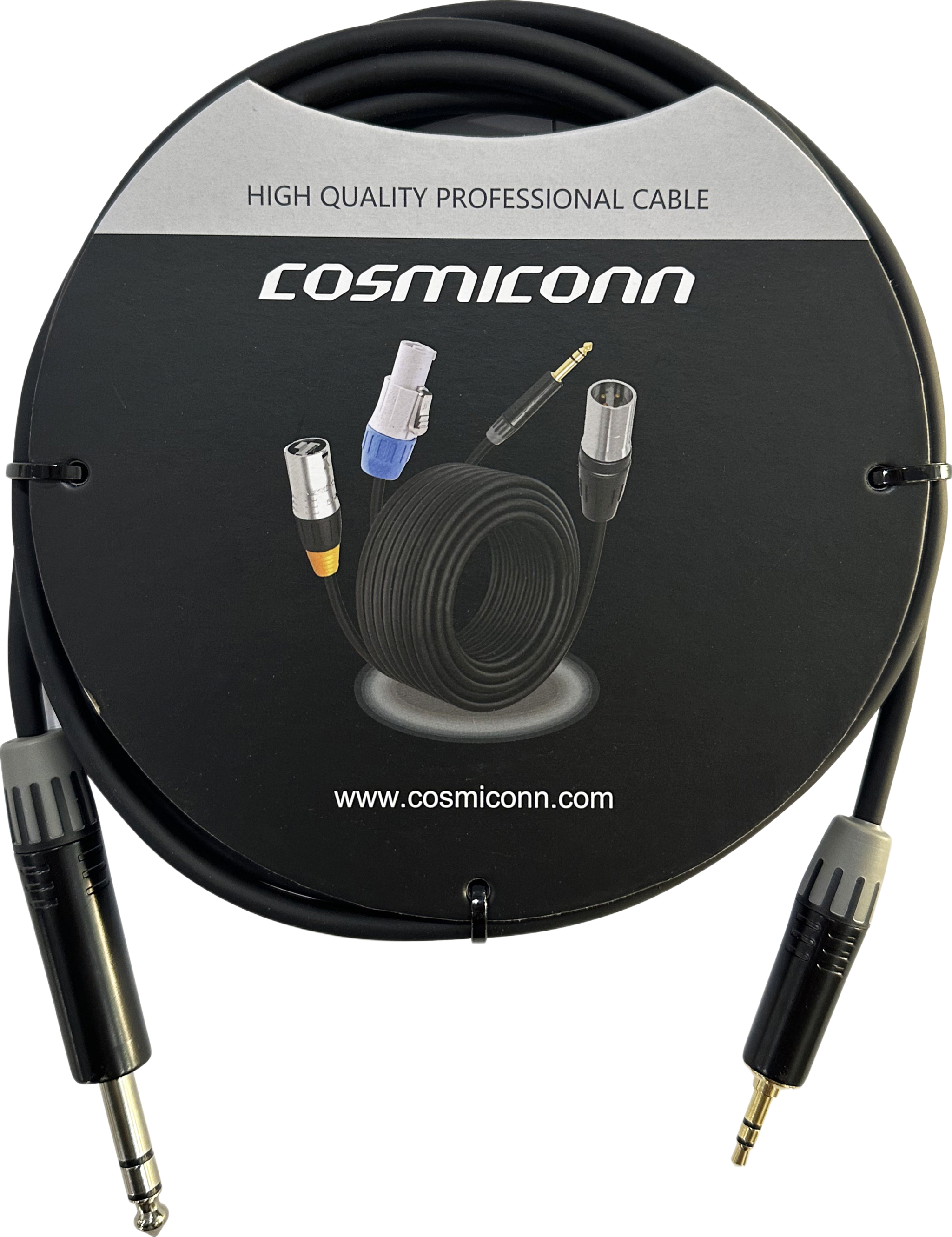 Cable 6.35mm a 3.5mm, conectores color negro MP3X-B - MTP3C-BG, length 3m