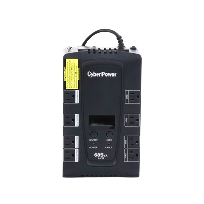 UPS de 685 VA/390 W, Topología Línea Interactiva, Entrada 120 Vca NEMA 5-15P, Tipo Gabinete Compacto, Con 8 Tomas NEMA 5-15R