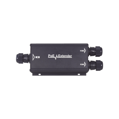 Extensor PoE/ 100 Metros / Intemperie (IP66) / 60 Watts / 1 puerto @ 2 salidas a 30 W / No requiere fuente de alimentación adicional