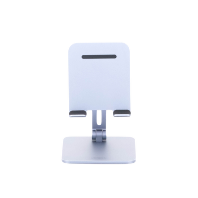 Soporte de Aluminio para IPad & Tablet | Plegable |Angulo Ajustable de 180° y 270° | Base Antideslizante | Protección de Silicona | Amplia Compatibilidad con dispositivos de 7.9'' a 12.9'' | Aluminio Solido | Color Gris