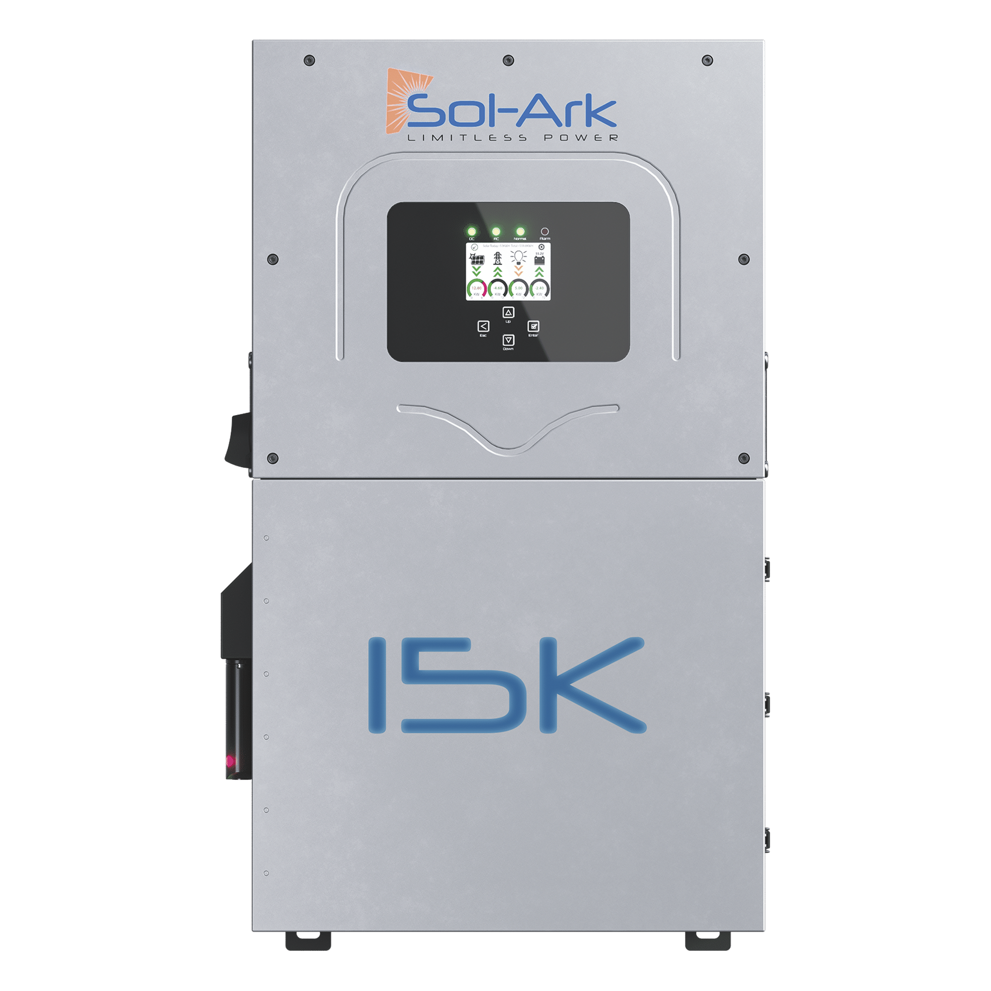 Inversor Hibrido SOL-ARK, 15 Kw, 220 Vcc, Fase Dividida, IP65, Entrada de Baterías a 48 Vcc · SKU 15K2P