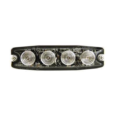 Luz Auxiliar de 4 LED, Ambar, Lente Transparente, SAE